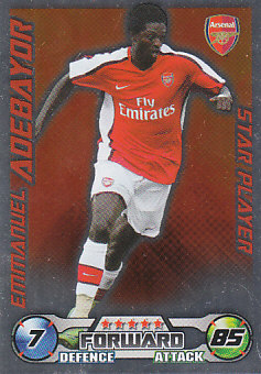 Emmanuel Adebayor Arsenal 2008/09 Topps Match Attax Star Player #18